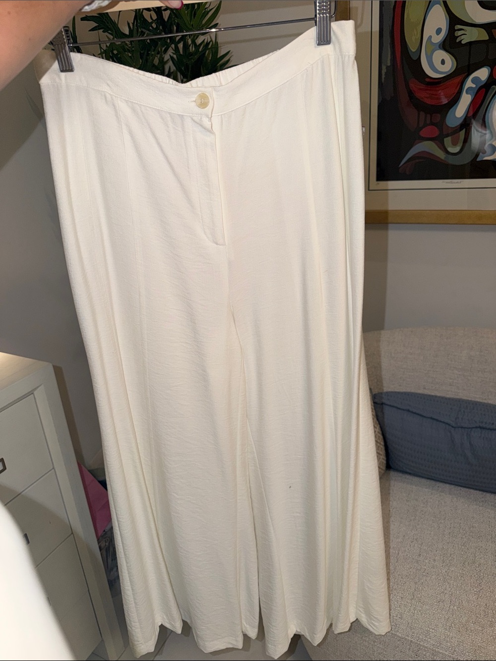 Vince Camuto Cream Elastic-Waist Trousers